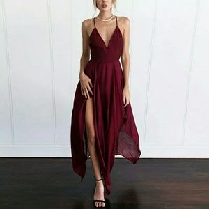 Sexy Red Chiffon Dress